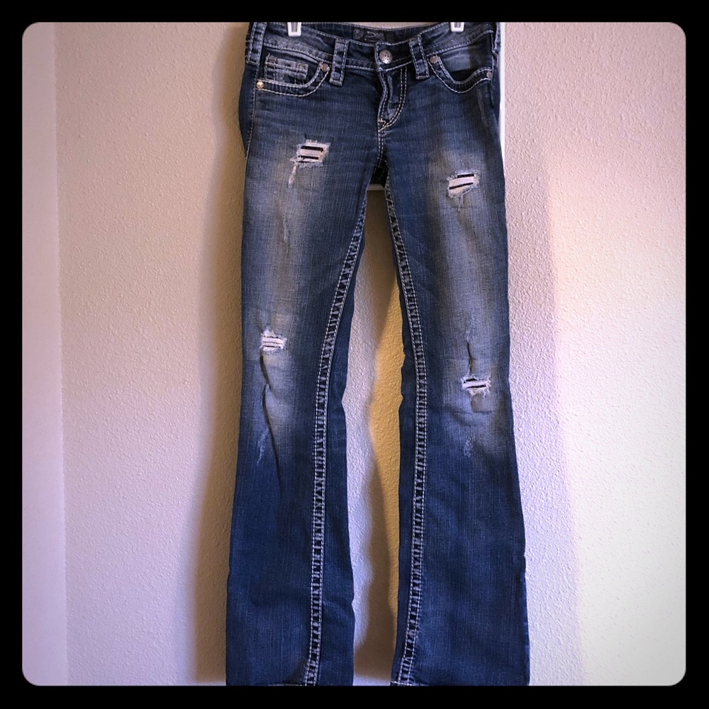 Silver pioneer bootcut jeans